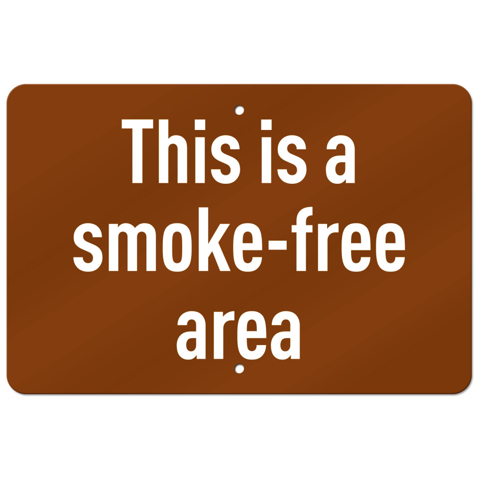 Custom Aluminum Signs | Smoke-Free Area | Designer Decal