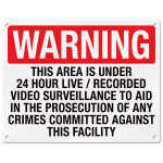 Custom Aluminum Signs | Warning Under Surveillance | Designer Decal