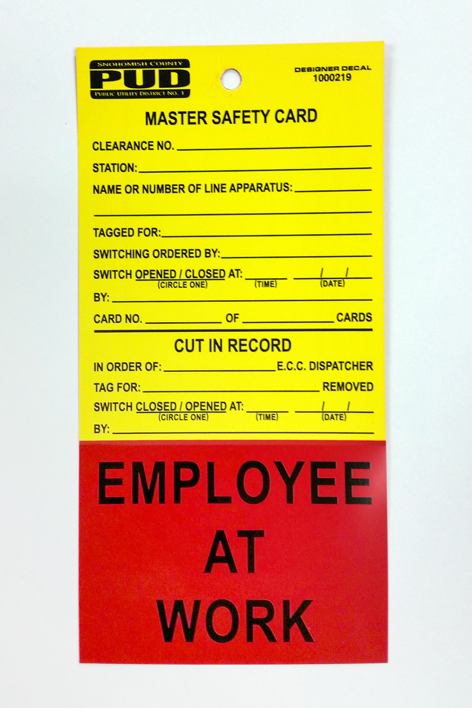 Master Safety Card - Safety Tag