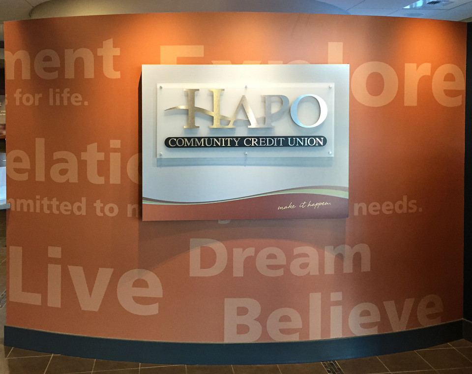 Designer Decal wall graphics - HAPO Credit Union