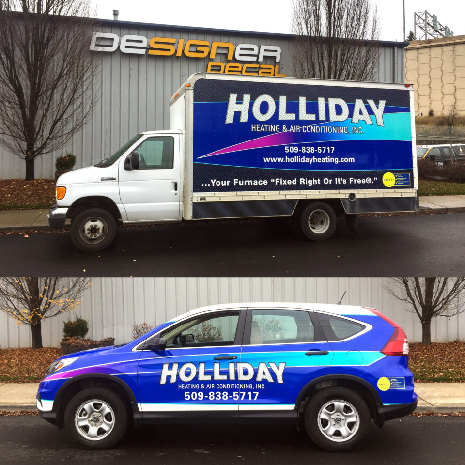 Holliday Heating Fleet Graphics Collage